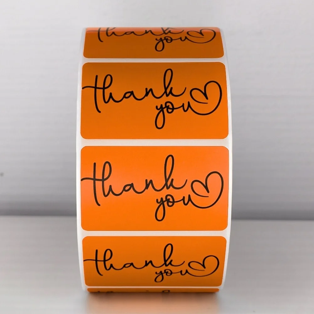 Thank You Stickers Mint Green Heart | Cute Small Business Packaging Labels